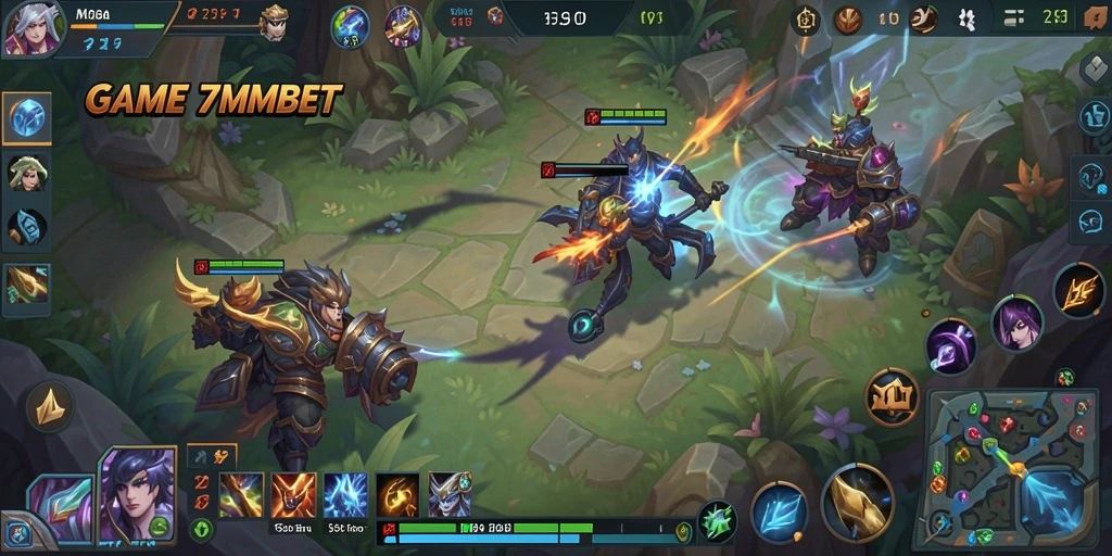 Gameplay seru dan intens di 7MMBET saat bertarung di arena MOBA.