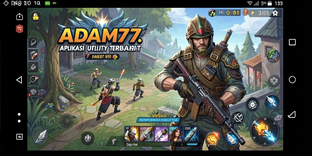 Tampilan utama ADAM77 dengan fitur-fitur Utility yang bermanfaat.