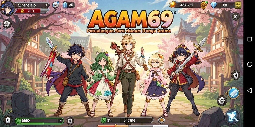 Gameplay seru AGAM69 dengan karakter Anime ikonik.