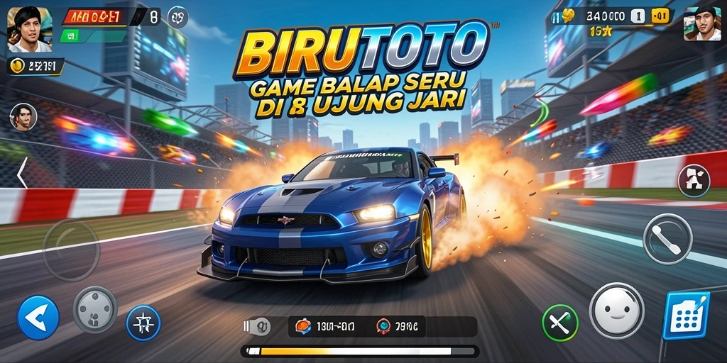Tangkapan layar BIRUTOTO yang menunjukkan aksi balapan yang mendebarkan.