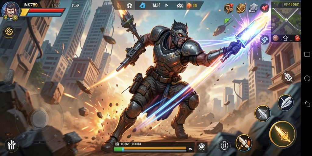 Tampilan gameplay seru dari INK789 dengan pertarungan aksi yang mendebarkan.