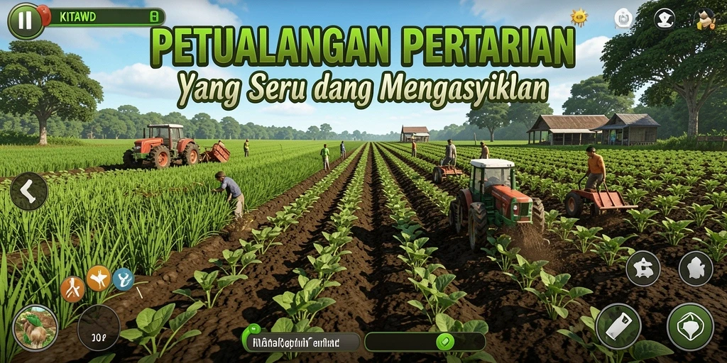 Gameplay seru KITAWD dengan berbagai aktivitas pertanian yang menyenangkan.