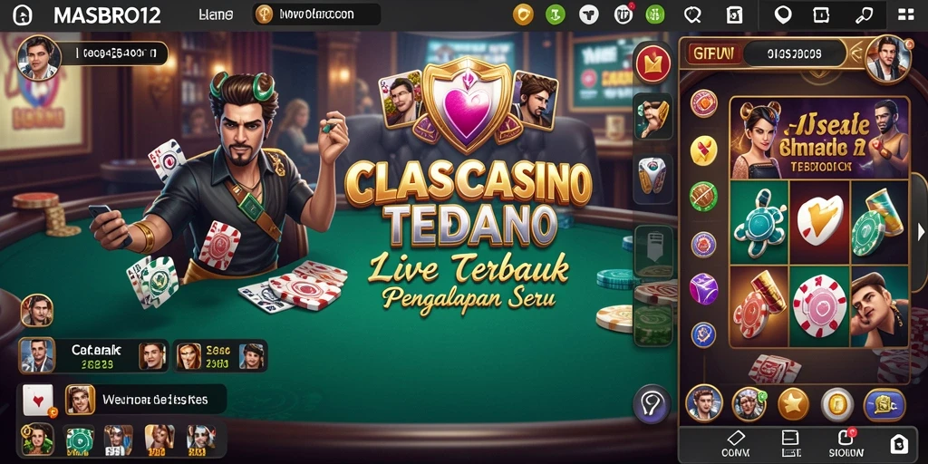 Tampilan dinamis dari gameplay Live Casino di MASBRO12.
