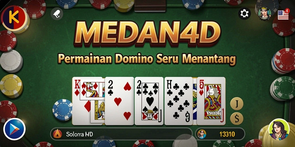 Tampilan menarik dari gameplay domino di MEDAN4D.