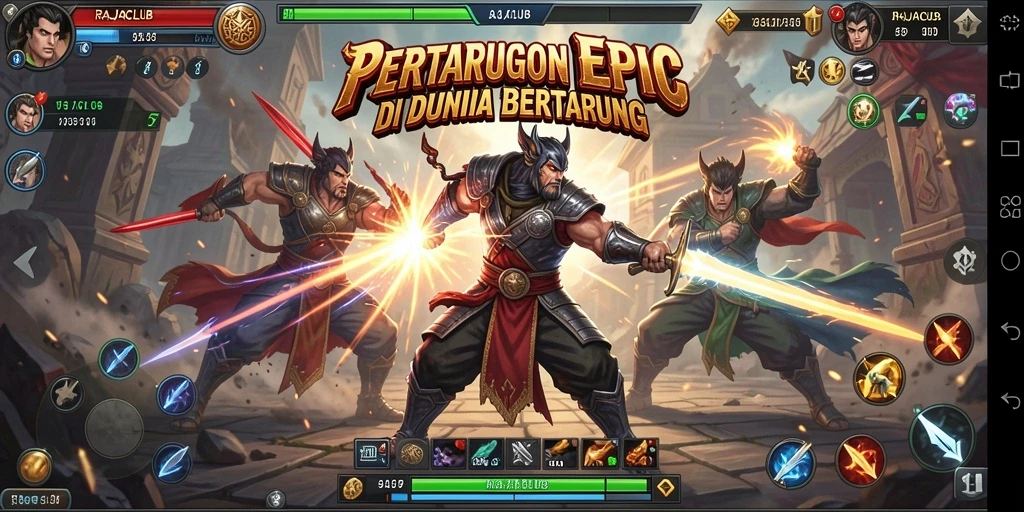Gameplay seru di RAJACLUB dengan pertarungan epik.