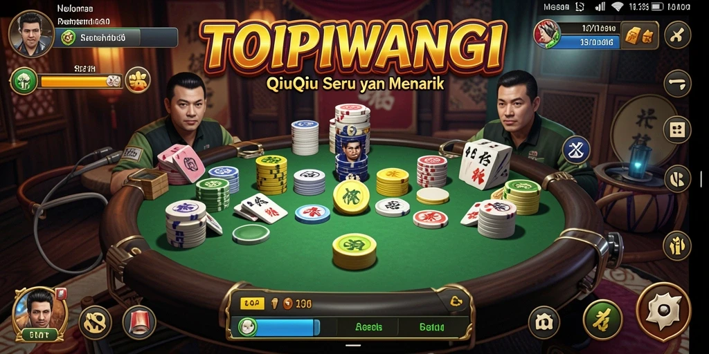 Screenshot menunjukkan gameplay menegangkan dalam permainan QiuQiu.